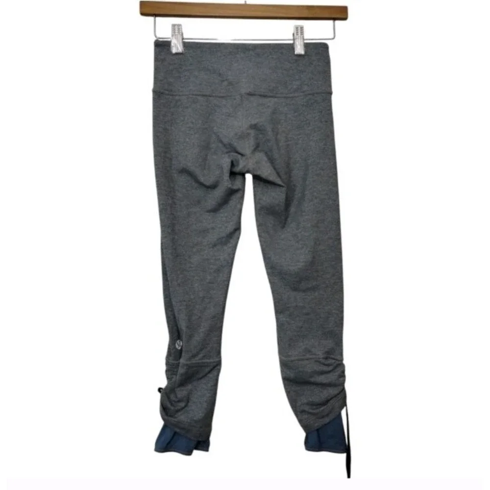 Lululemon Side Tie Salutation Cinch‎ Dance Cropped Leggings Grey Size 4 Athletic